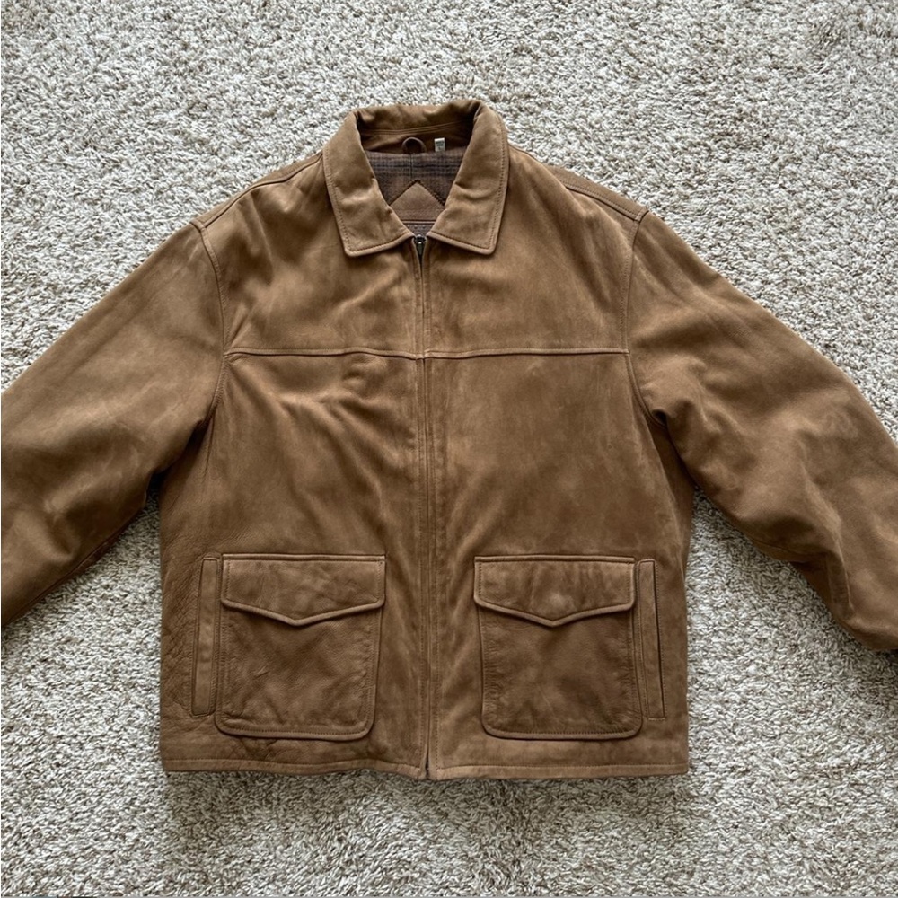 Roundtree & Yorke Nubuck Brown Leather/Suede Jacket